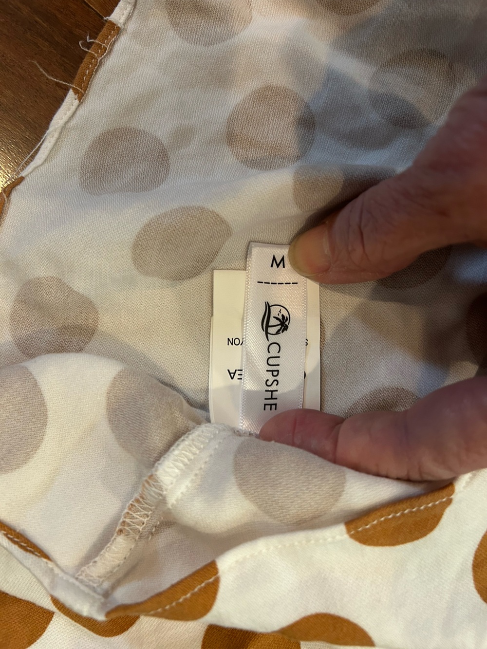 Cupshe White Spaghetti Straps Mini Dress with Gold/Brown Polka Dots size M - Picture 9 of 9